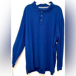 Duluth Trading 100% Cotton Polo shirt Long sleeves in Royal Blue color Size 2XL